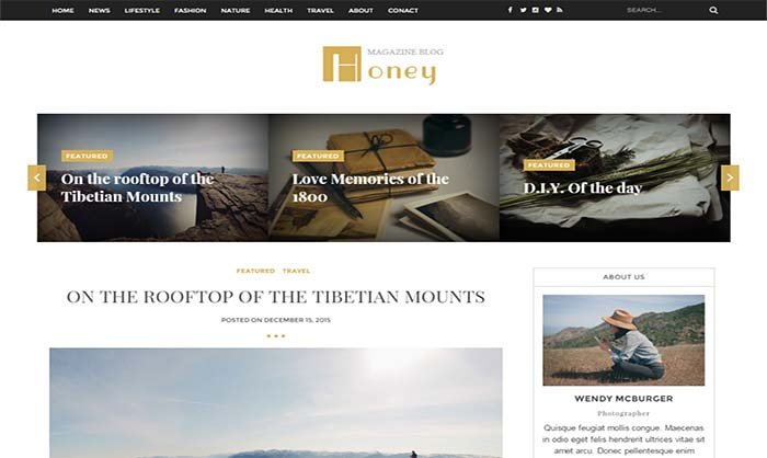 Honey Blogger Template