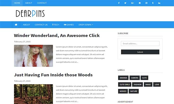 Dearpins Blogger Template