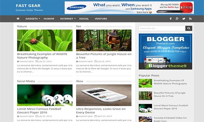 Fast Gear Blogger Template
