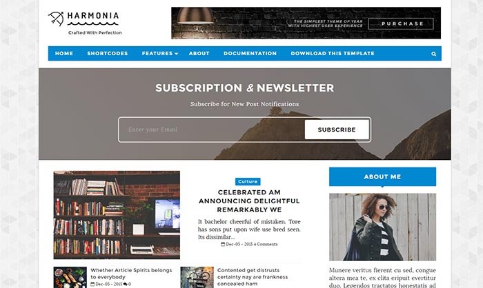 harmonia blogger template