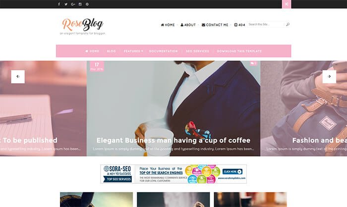 rose blogger template