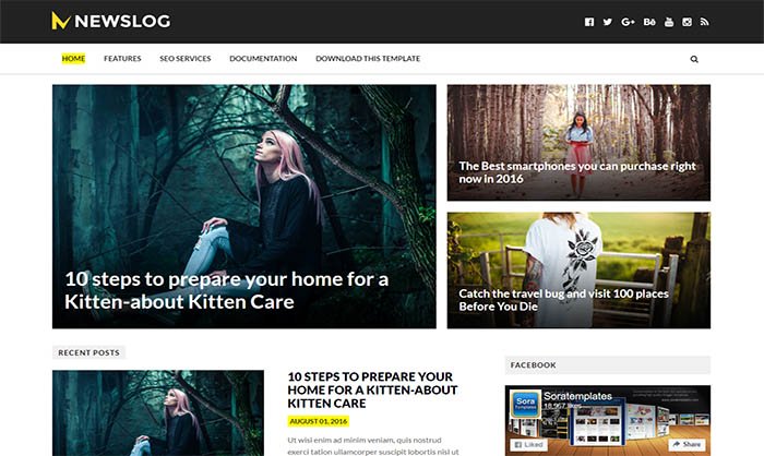 NewsLog Blogger Template