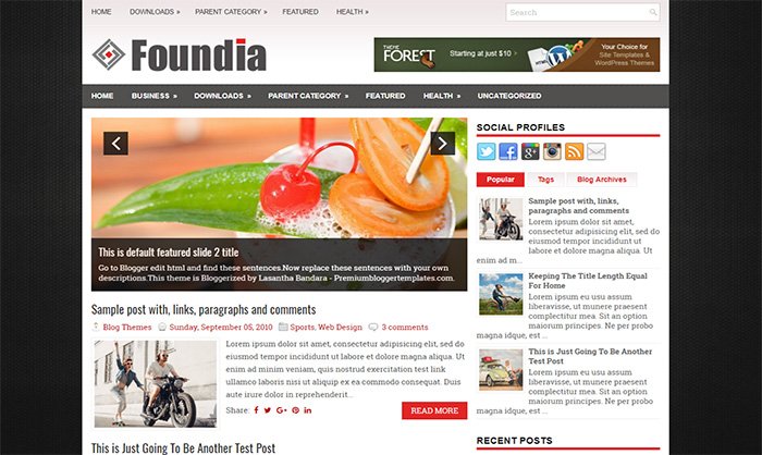 Foundia Blogger Template