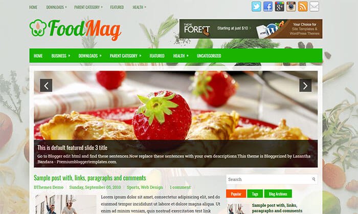 FoodMag Blogger Template