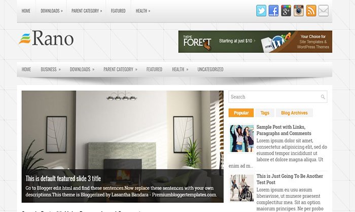 Rano Blogger Template